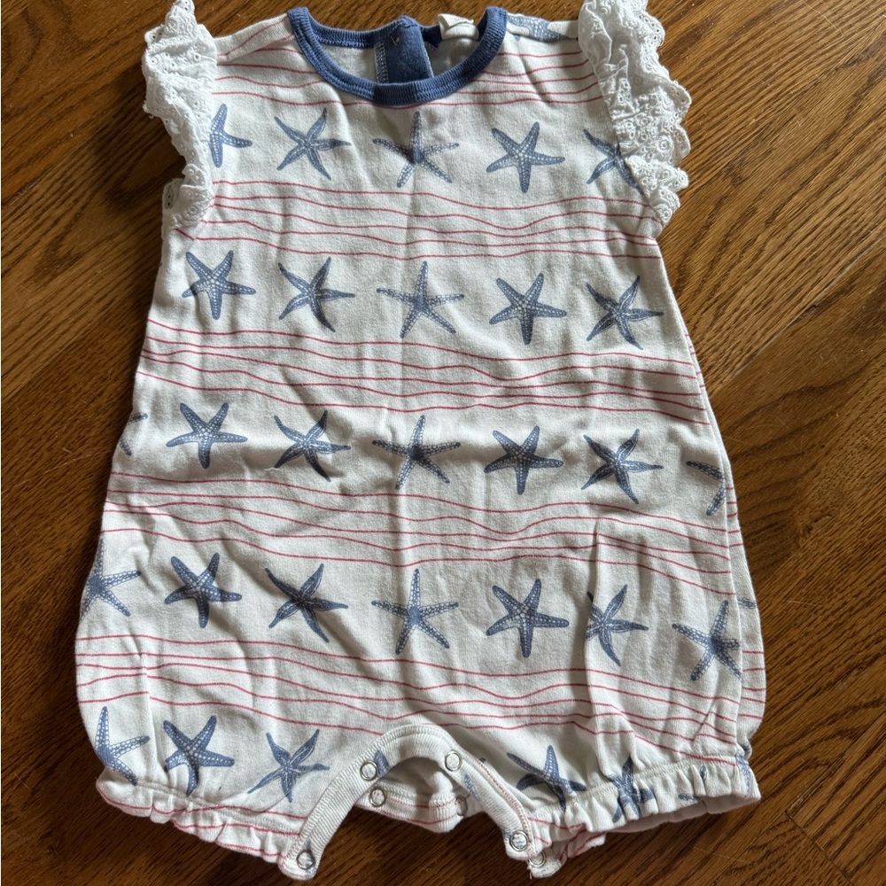 Starfish Print Baby Romper